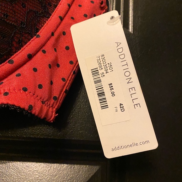 Additionelle NWT balconette bra 42D red/pink polka dot - Picture 3 of 9